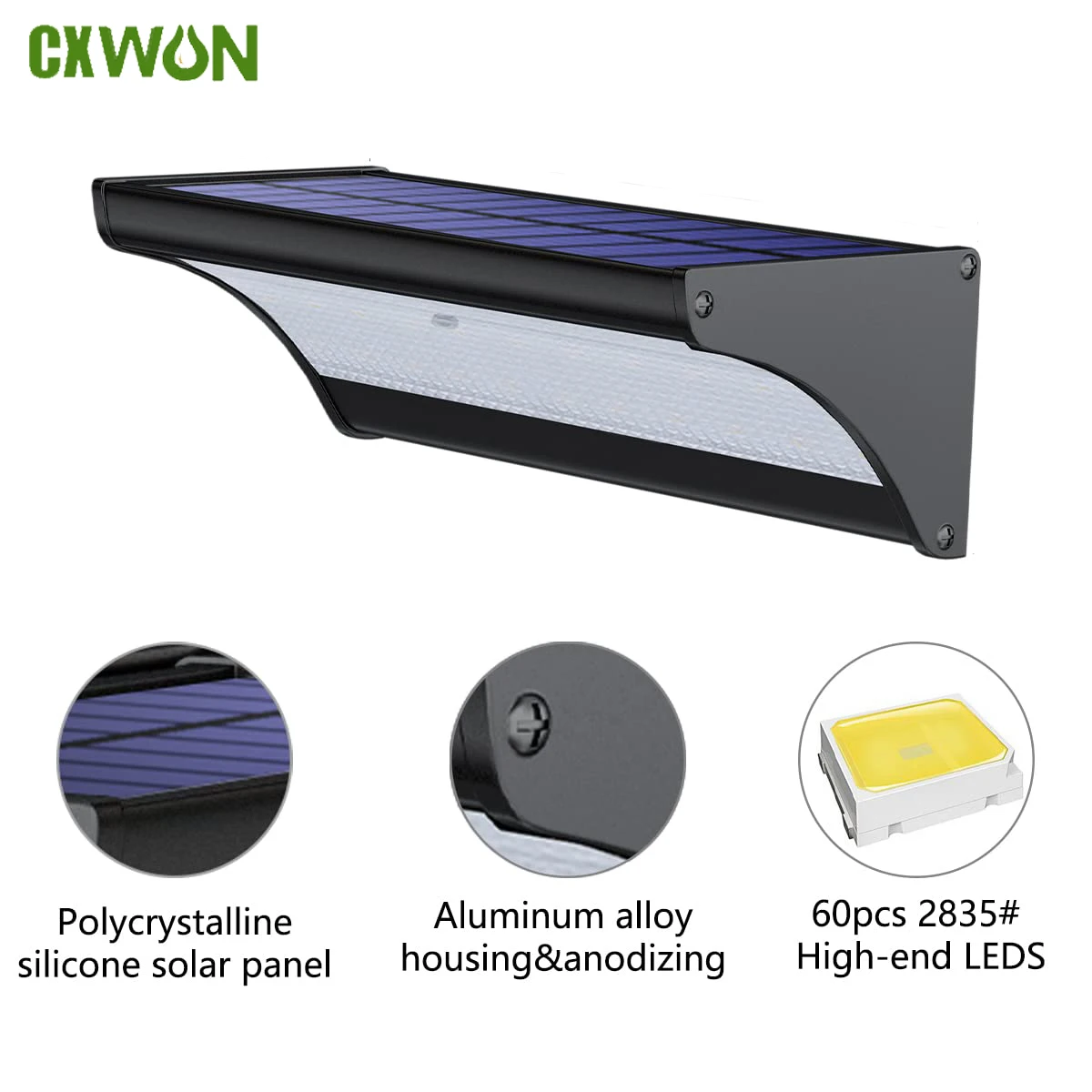 Outdoor Lighting Experts - 60/48Led Outdoor Solar Wall Light Solar