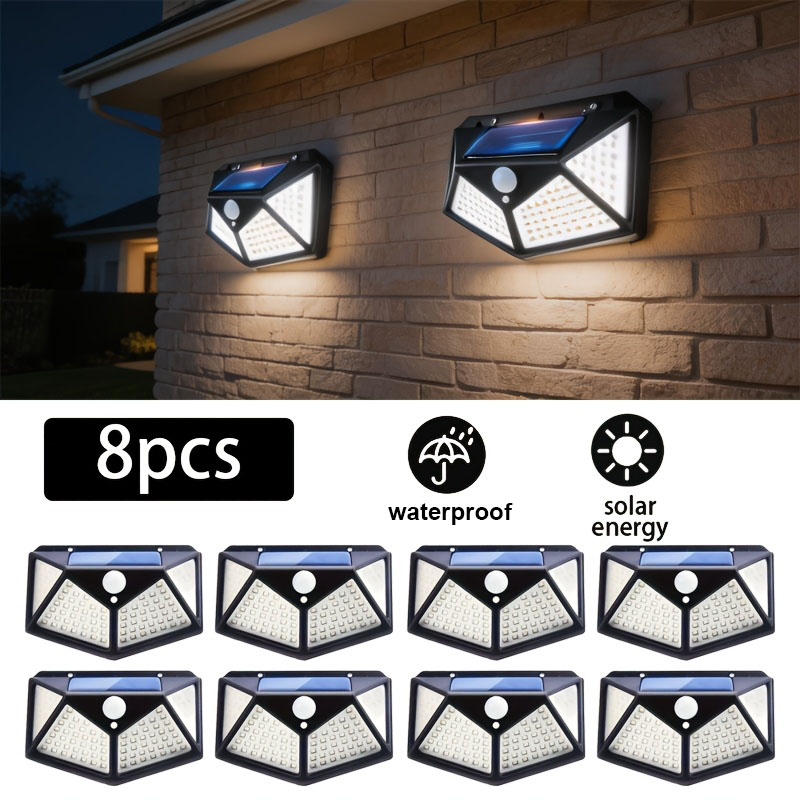 Outdoor Lighting Experts - 1~8Pcs 100LED Solar Lights with 270°