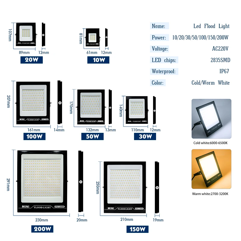 LED Flood Light 220V 10W 20W 3 - огляд і ціна Zumtobel Outdoor Lighting