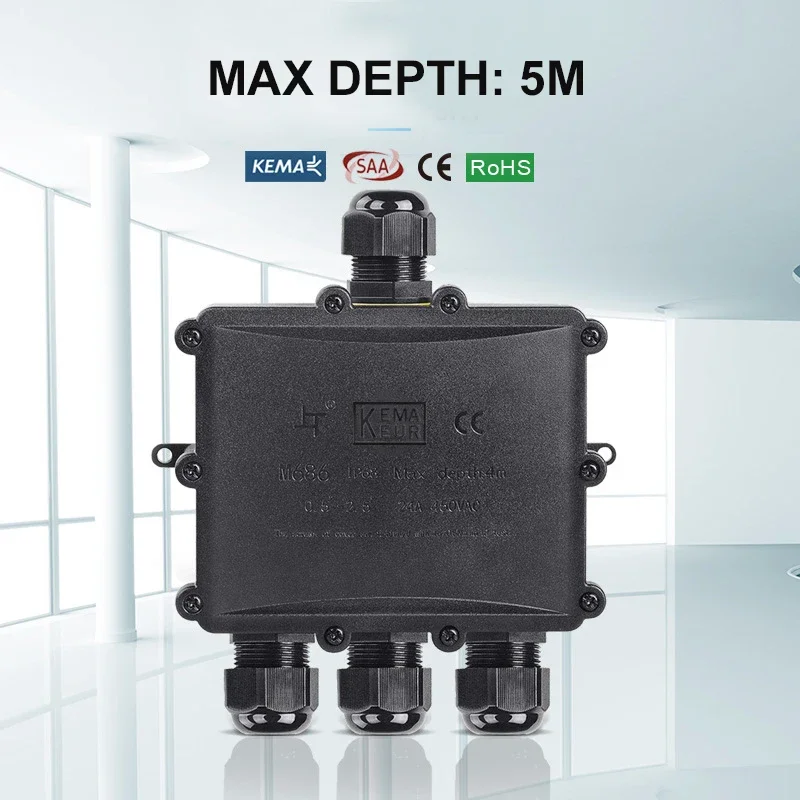 4Way 1In3Out IP68 Waterproof 4 - огляд і ціна Outdoor Lighting Junction