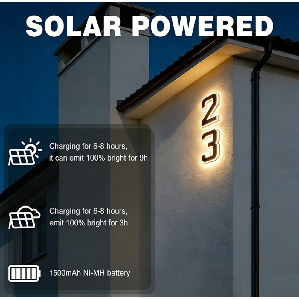 New Solar Address Sign LED Hou - огляд і ціна Outdoor Lighting Experts
