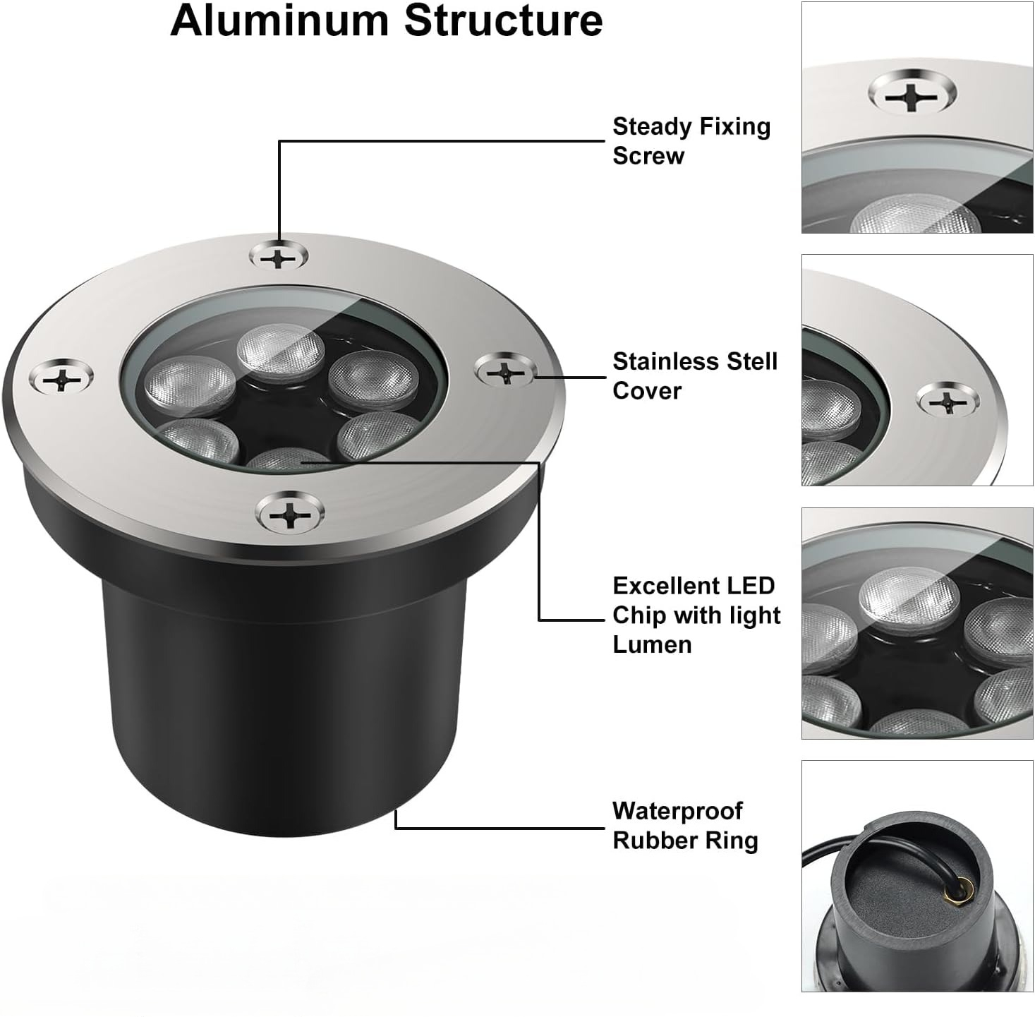 6W LED In Ground Well Lights,  - огляд і ціна Deck Step Light