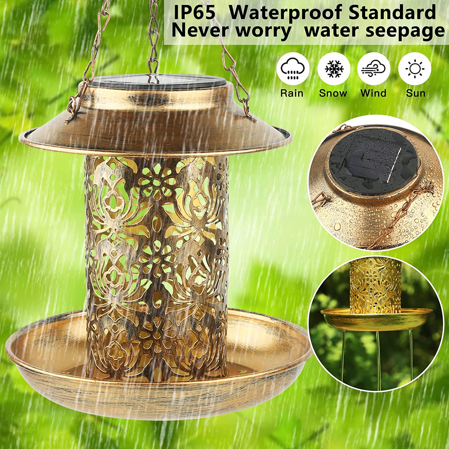 Solar Bird Feeder Metal Outdoo - огляд і ціна Outdoor Lighting Backyard Ideas